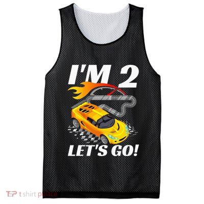 2 Year Old 2nd Racing Racecar Birthday Party Mesh Reversible Basketball Jersey Tank