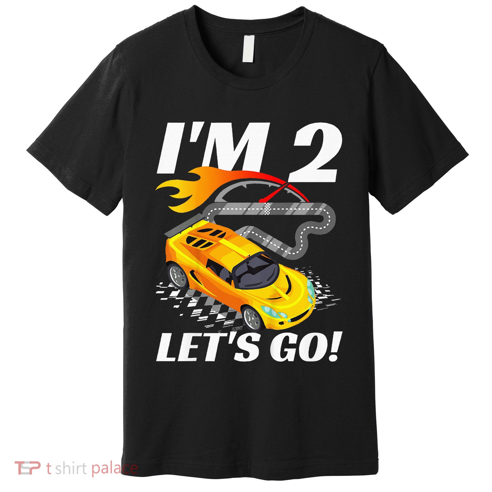 2 Year Old 2nd Racing Racecar Birthday Party Premium T-Shirt