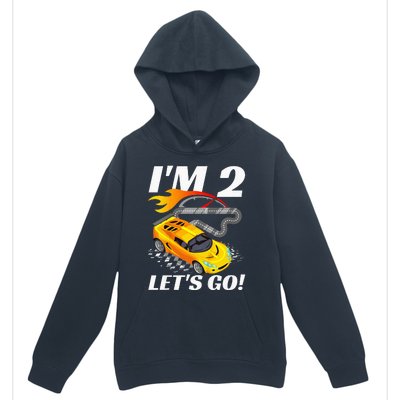 2 Year Old 2nd Racing Racecar Birthday Party Urban Pullover Hoodie