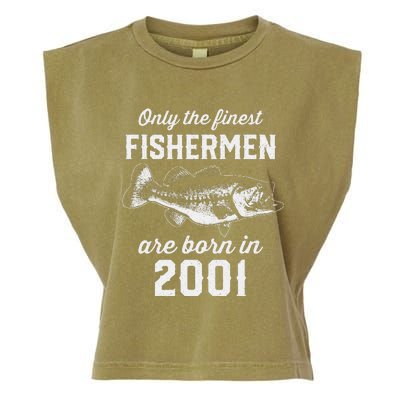 22 Year Old Fisherman Fishing 2001 22nd Birthday Garment-Dyed Women's Muscle Tee