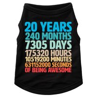 20 Years Of Being Awesome 20th Birthday Time Breakdown Doggie Tank