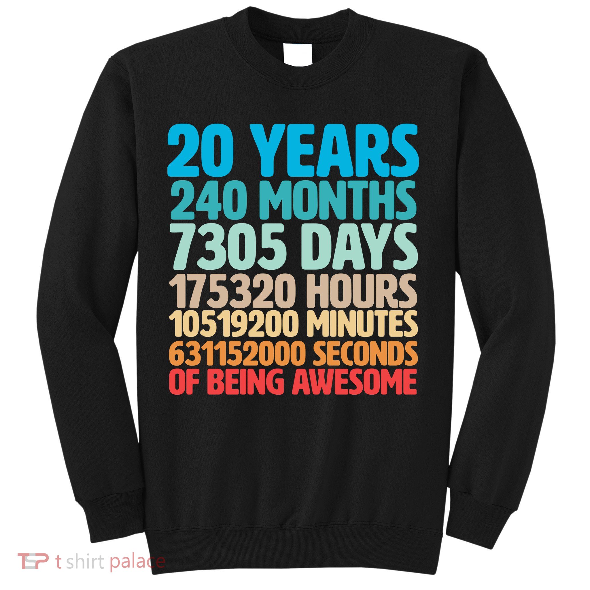 20 Years Of Being Awesome 20th Birthday Time Breakdown Sweatshirt