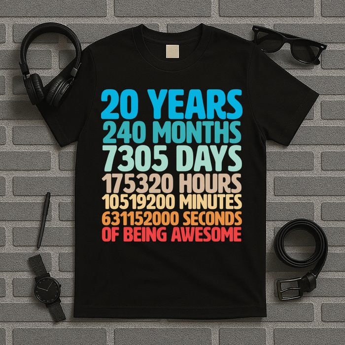 20 Years Of Being Awesome 20th Birthday Time Breakdown T-Shirt