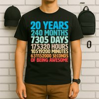 20 Years Of Being Awesome 20th Birthday Time Breakdown T-Shirt