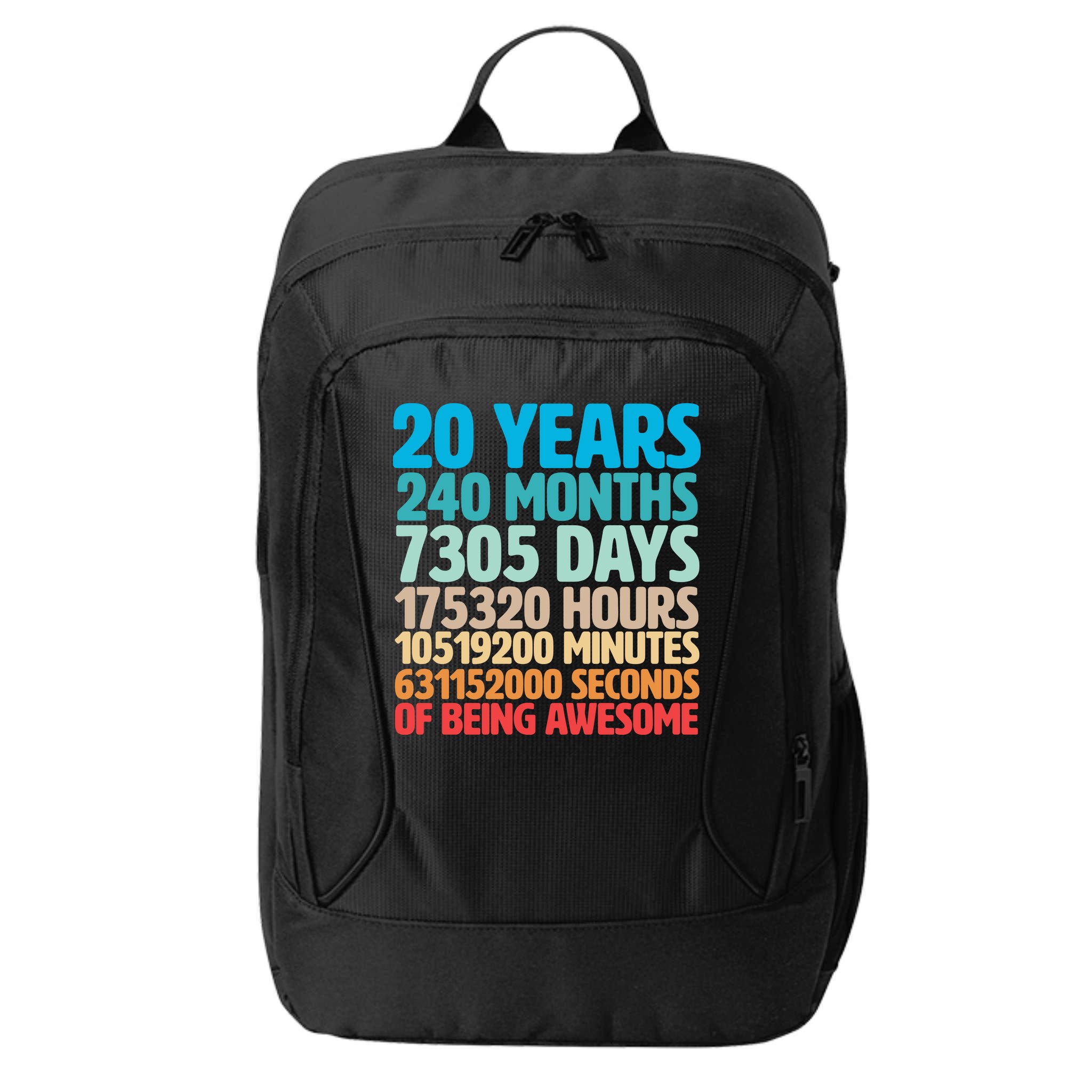 20 Years Of Being Awesome 20th Birthday Time Breakdown City Backpack