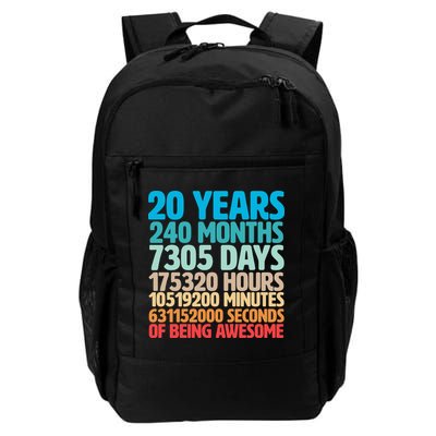 20 Years Of Being Awesome 20th Birthday Time Breakdown Backpack