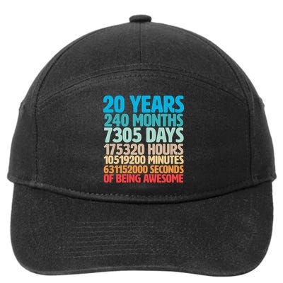 20 Years Of Being Awesome 20th Birthday Time Breakdown 7-Panel Snapback Hat