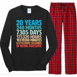 20 Years Of Being Awesome 20th Birthday Time Breakdown Long Sleeve Pajama Set