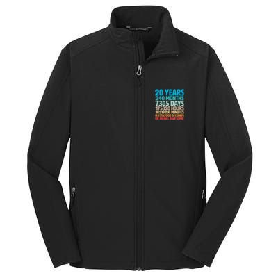 20 Years Of Being Awesome 20th Birthday Time Breakdown Core Soft Shell Jacket