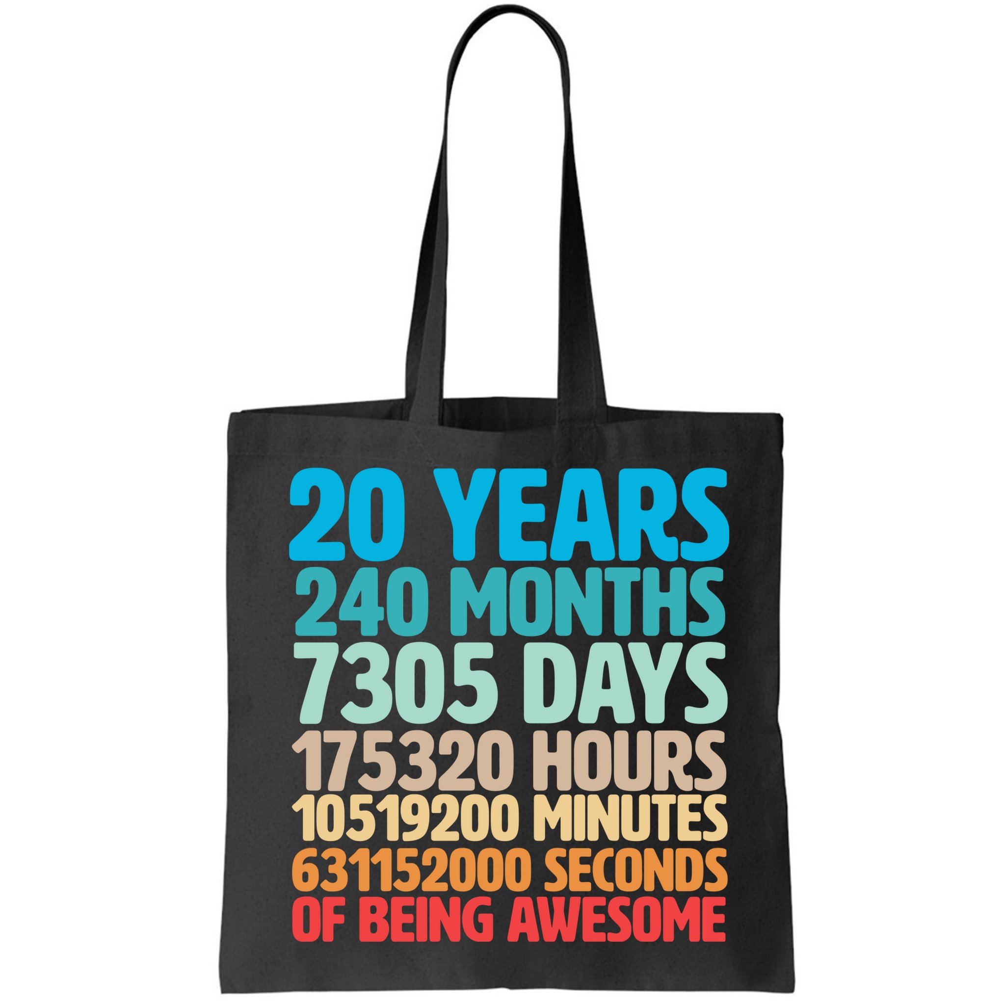 20 Years Of Being Awesome 20th Birthday Time Breakdown Bag