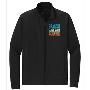 20 Years Of Being Awesome 20th Birthday Time Breakdown Stretch Full-Zip Cadet Jacket