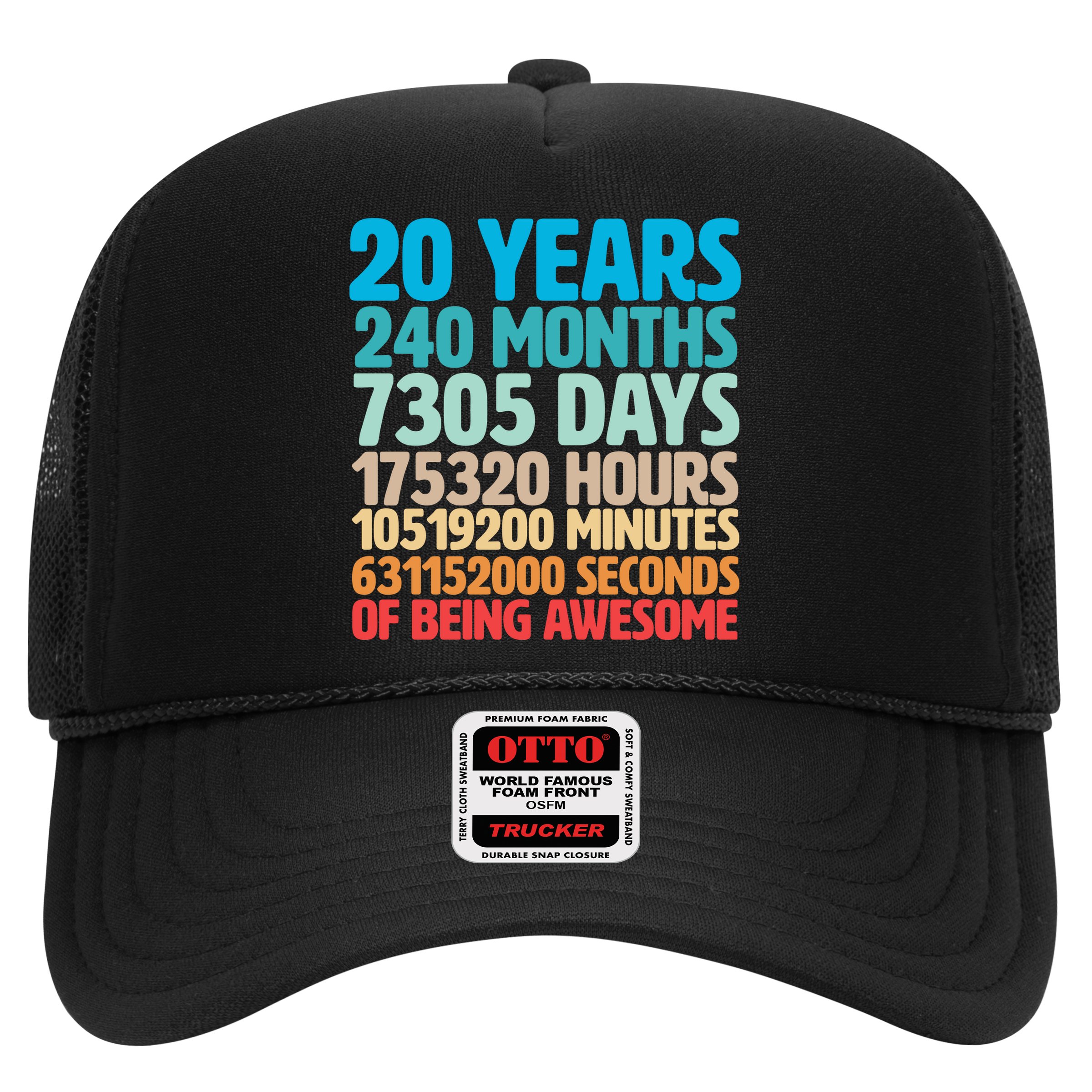 20 Years Of Being Awesome 20th Birthday Time Breakdown Hat