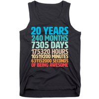 20 Years Of Being Awesome 20th Birthday Time Breakdown Tank Top