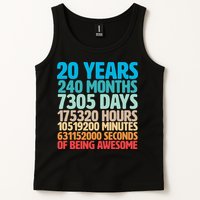 20 Years Of Being Awesome 20th Birthday Time Breakdown Tank Top