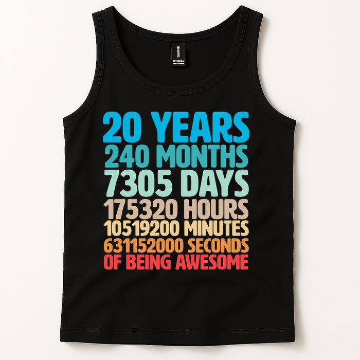 20 Years Of Being Awesome 20th Birthday Time Breakdown Tank Top