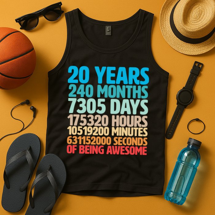 20 Years Of Being Awesome 20th Birthday Time Breakdown Tank Top
