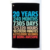 20 Years Of Being Awesome 20th Birthday Time Breakdown Golf Towel