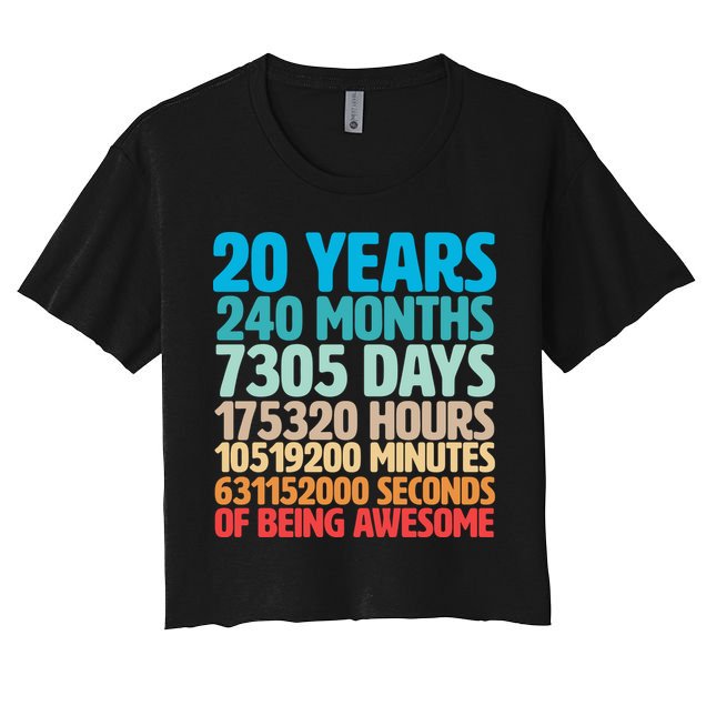 20 Years Of Being Awesome 20th Birthday Time Breakdown Crop Top