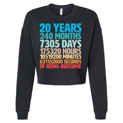 20 Years Of Being Awesome 20th Birthday Time Breakdown Cropped Pullover Crew