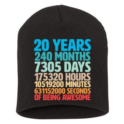 20 Years Of Being Awesome 20th Birthday Time Breakdown Short Acrylic Beanie