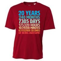 20 Years Of Being Awesome 20th Birthday Time Breakdown Cooling Performance Crew T-Shirt