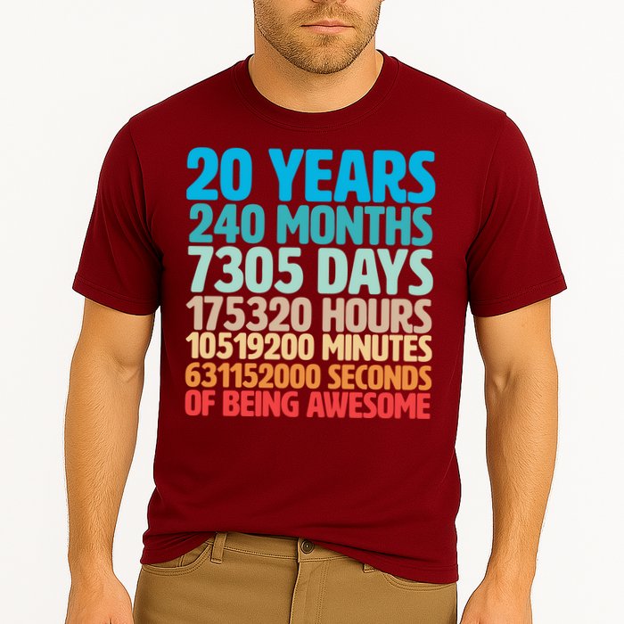 20 Years Of Being Awesome 20th Birthday Time Breakdown Cooling Performance Crew T-Shirt