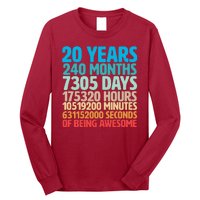 20 Years Of Being Awesome 20th Birthday Time Breakdown Long Sleeve Shirt