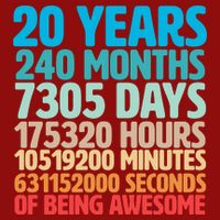 20 Years Of Being Awesome 20th Birthday Time Breakdown Cooling Performance Long Sleeve Crew