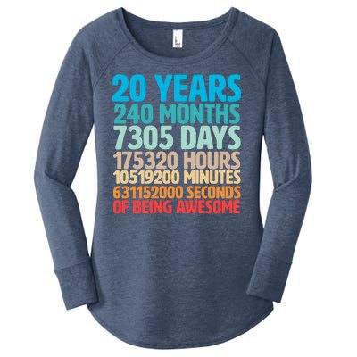 20 Years Of Being Awesome 20th Birthday Time Breakdown Women's Perfect Tri Tunic Long Sleeve Shirt