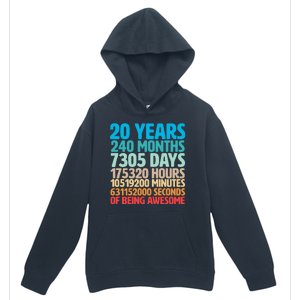 20 Years Of Being Awesome 20th Birthday Time Breakdown Urban Pullover Hoodie