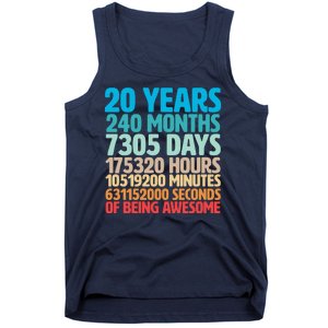 20 Years Of Being Awesome 20th Birthday Time Breakdown Tank Top