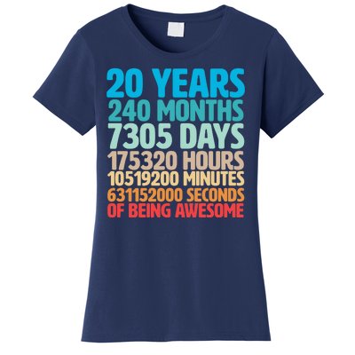 20 Years Of Being Awesome 20th Birthday Time Breakdown Women's T-Shirt