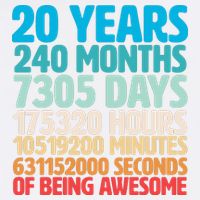 20 Years Of Being Awesome 20th Birthday Time Breakdown Garment-Dyed Sweatshirt