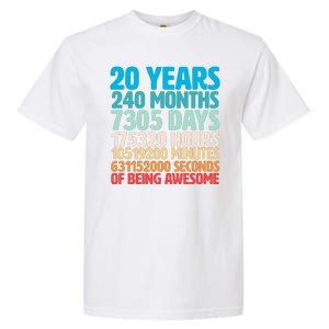 20 Years Of Being Awesome 20th Birthday Time Breakdown Garment-Dyed Heavyweight T-Shirt