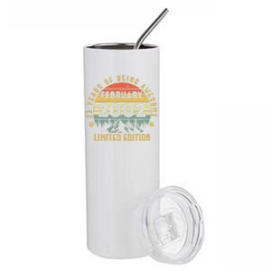 21 Years Old Gift Awesome Since February 2002 21st Bday Stainless Steel Tumbler