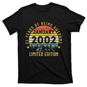 21 Years Old Gift Awesome Since January 2002 21st Birthday T-Shirt