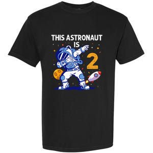 2 Years Old Birthday Gifts Astronaut 2nd Birthday Garment-Dyed Heavyweight T-Shirt