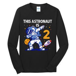 2 Years Old Birthday Gifts Astronaut 2nd Birthday Tall Long Sleeve T-Shirt