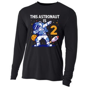 2 Years Old Birthday Gifts Astronaut 2nd Birthday Cooling Performance Long Sleeve Crew