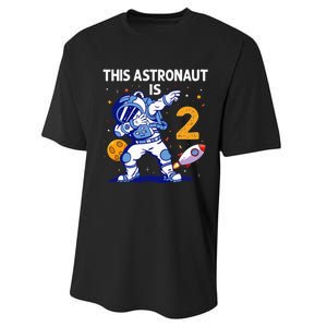 2 Years Old Birthday Gifts Astronaut 2nd Birthday Performance Sprint T-Shirt