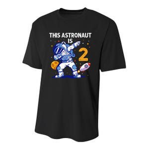 2 Years Old Birthday Gifts Astronaut 2nd Birthday Youth Performance Sprint T-Shirt