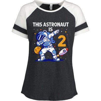 2 Years Old Birthday Gifts Astronaut 2nd Birthday Enza Ladies Jersey Colorblock Tee