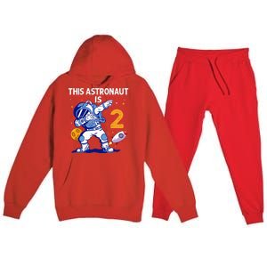 2 Years Old Birthday Gifts Astronaut 2nd Birthday Premium Hooded Sweatsuit Set