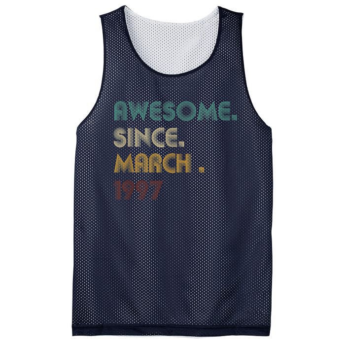 25 Year Old Awesome Since March 1997 Gifts 25th Birthday Mesh Reversible Basketball Jersey Tank