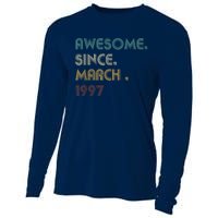 25 Year Old Awesome Since March 1997 Gifts 25th Birthday Cooling Performance Long Sleeve Crew