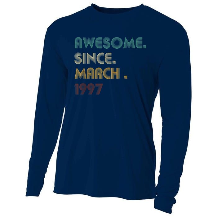 25 Year Old Awesome Since March 1997 Gifts 25th Birthday Cooling Performance Long Sleeve Crew