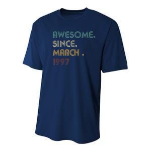 25 Year Old Awesome Since March 1997 Gifts 25th Birthday Youth Performance Sprint T-Shirt