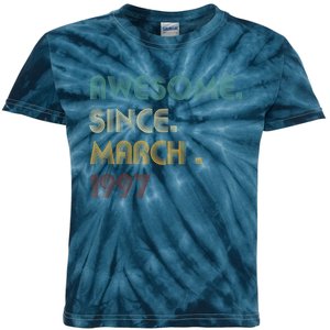 25 Year Old Awesome Since March 1997 Gifts 25th Birthday Kids Tie-Dye T-Shirt