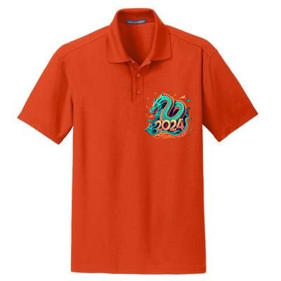 2024 Year Of The Dragon Chinese New Year 2024 Dry Zone Grid Polo