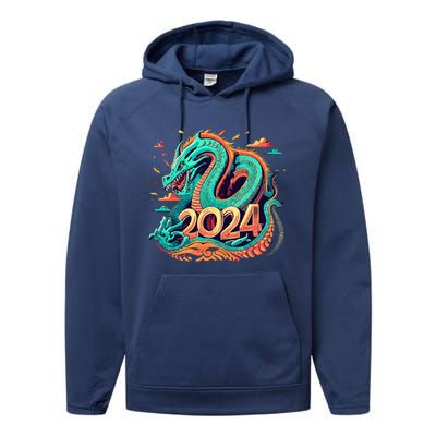 2024 Year Of The Dragon Chinese New Year 2024 Performance Fleece Hoodie